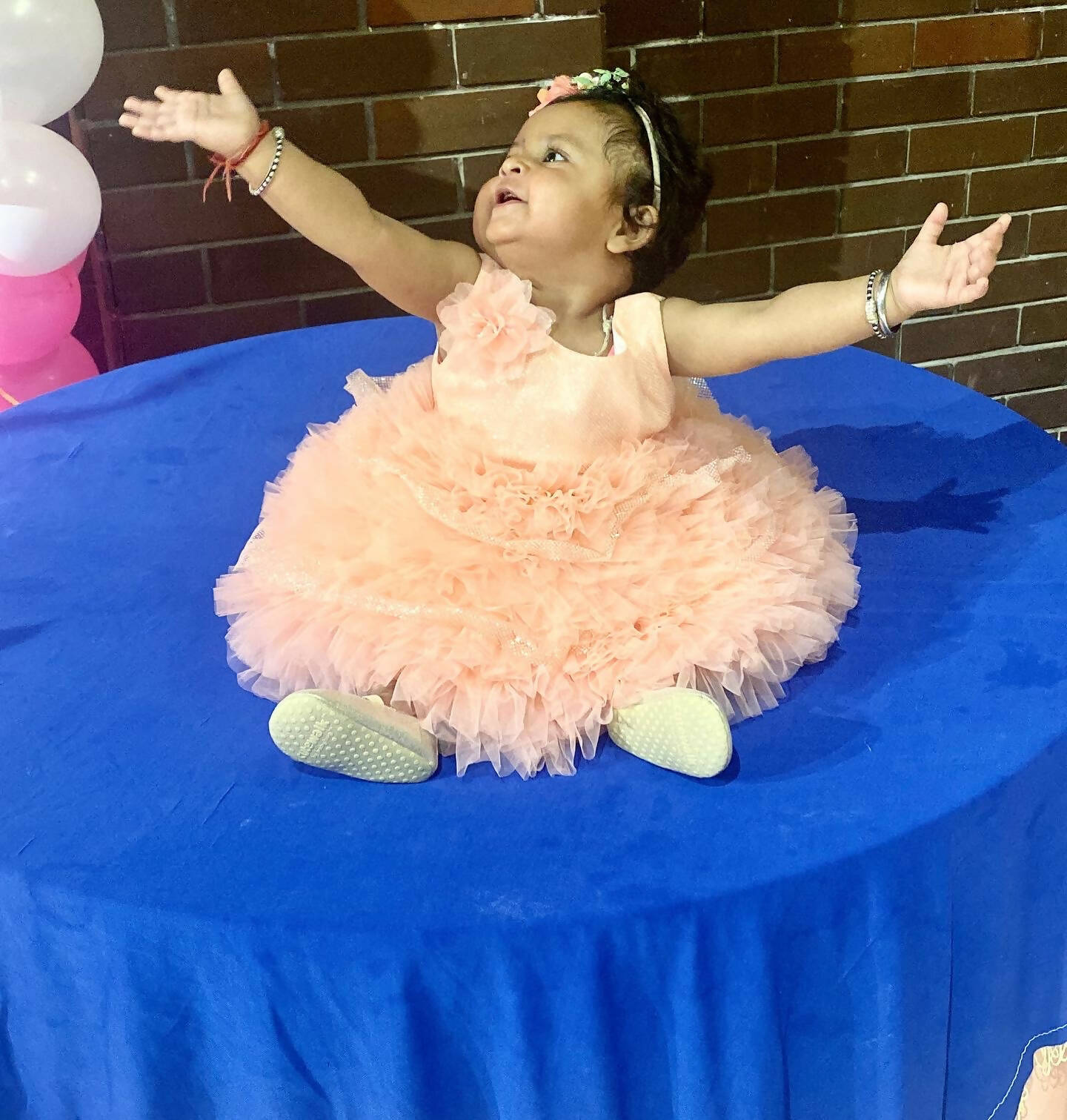 1st Birthday Peach Frock/Dress for Baby Girl - PyaraBaby