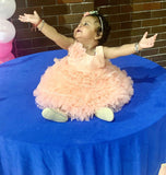 1st Birthday Peach Frock/Dress for Baby Girl - PyaraBaby