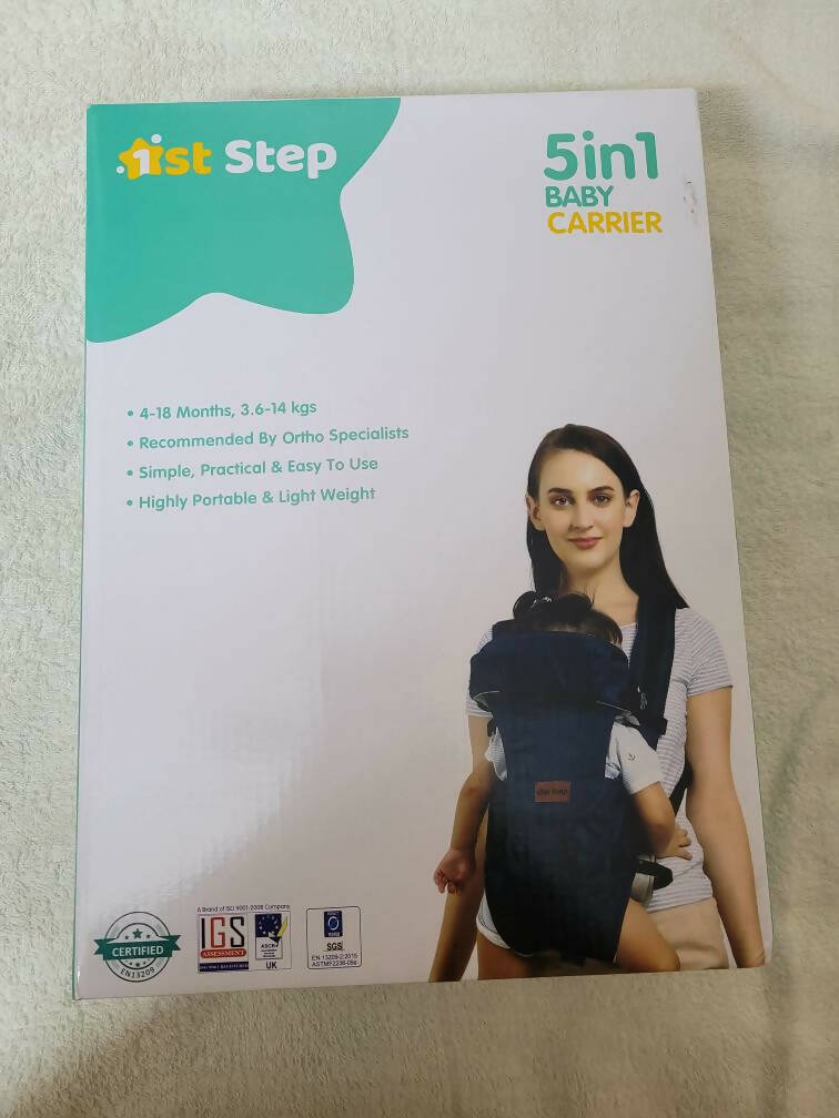 1st STEP 5 in 1 Baby Carrier with Head Support - Blue - PyaraBaby