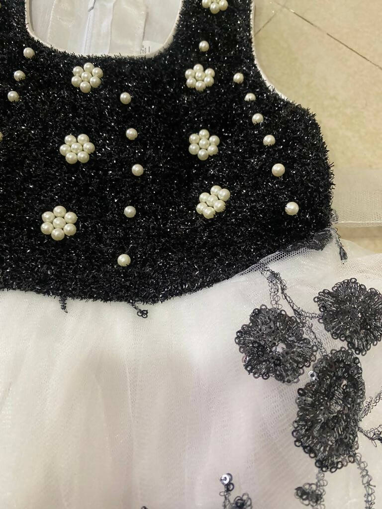 1st Birthday Black and White Dress/Frock for Baby Girl - PyaraBaby