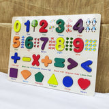 Wooden Number Math Symbols and Shapes Illustrative Puzzle, Educational Learning Board - PyaraBaby