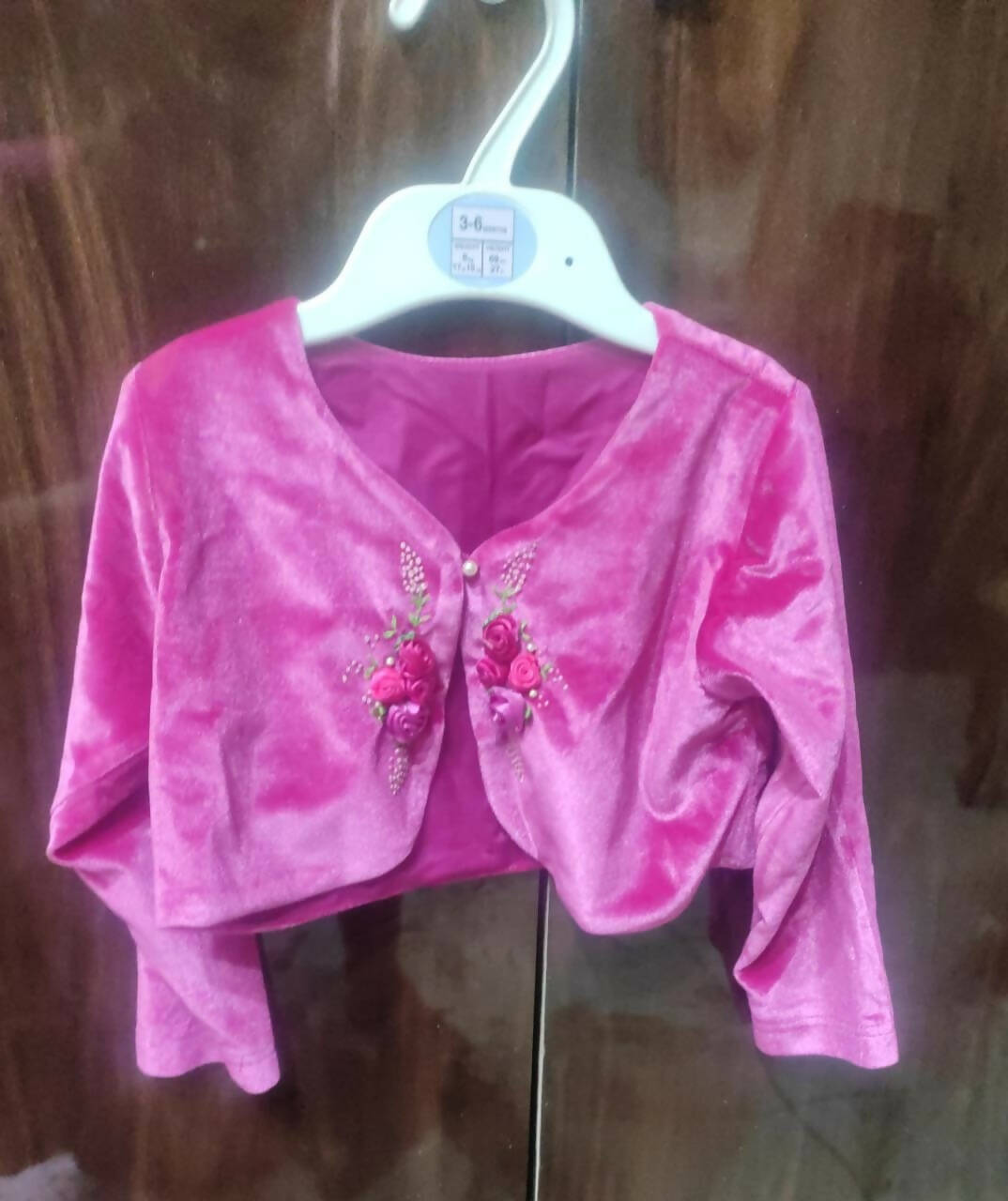 Beautiful Pink Floral Frock/Dress with Detachable Pink Jacket - PyaraBaby