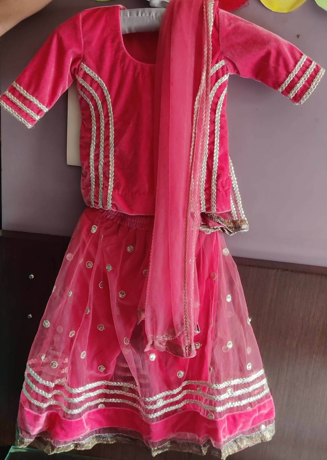 Elevate her style with the Velvet Long Top and Blouse with Dupatta for Baby Girl—a timeless ensemble that combines comfort and glamour for your little fashionista.