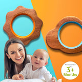 Bring sunshine and comfort to your baby's teething with Babycov's Cute Cloud and Sun Neem Wood Teethers - organic goodness for safe and playful chewing!
