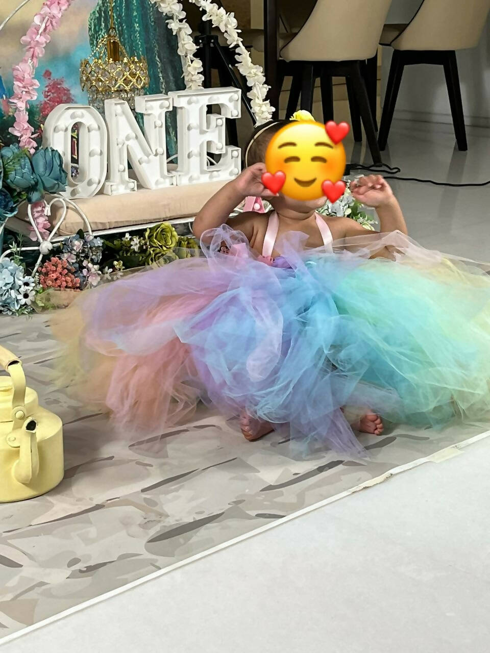 multicolour birthday dress for baby girl