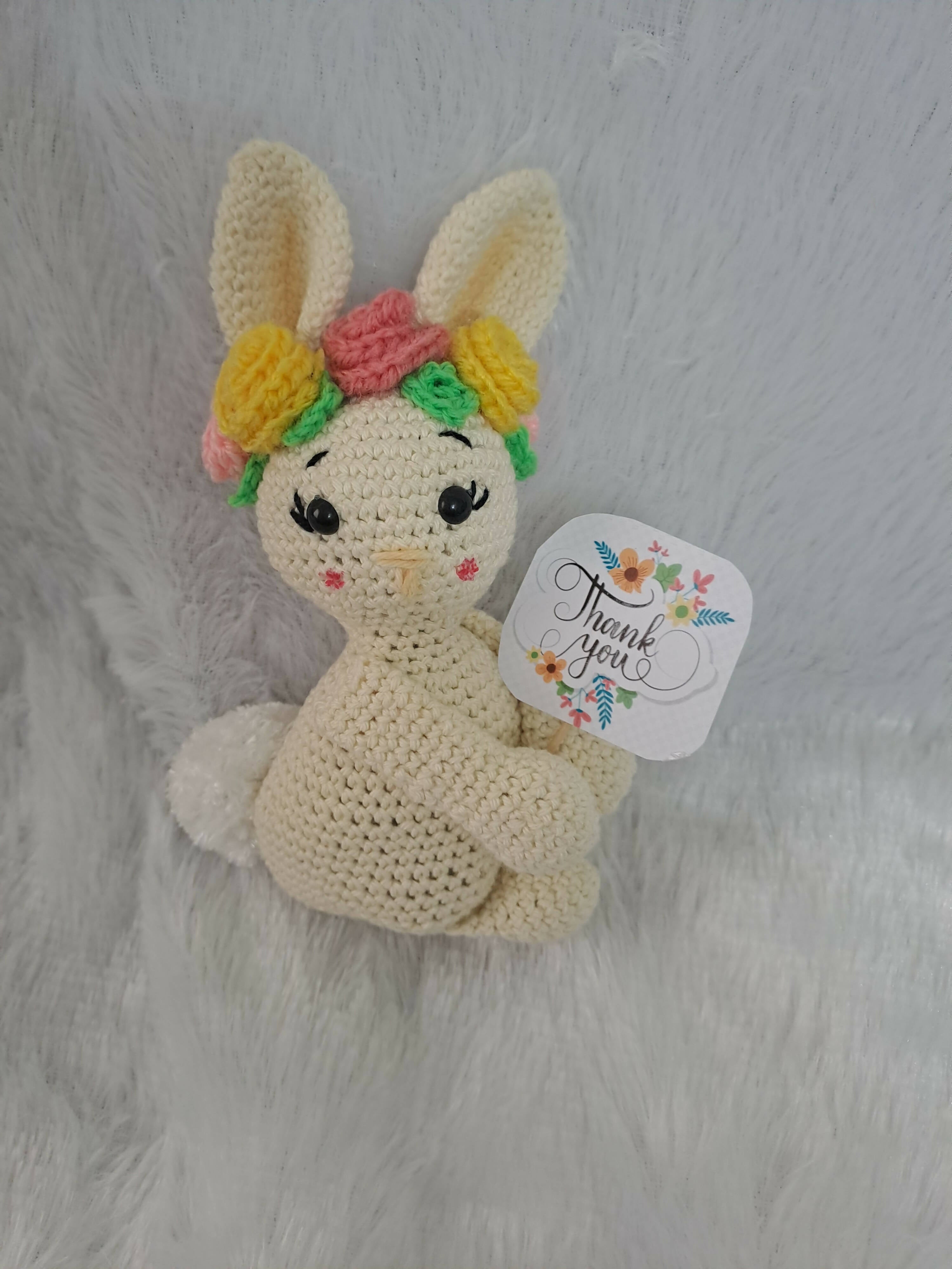 Crochet Bunny with greeting card - PyaraBaby