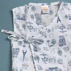 TINY TIGGY  Printed 100% Cambric Cotton Baby Jhabla with 2 Nappies