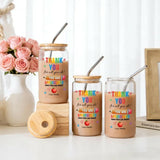 Teacher's Day Special Personalized Glass Tumbler with Steel Straw