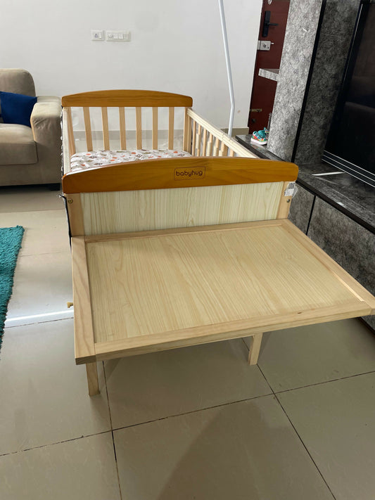 BABYHUG Hamilton  Wooden Cot/Crib with Storage (Mattress included)