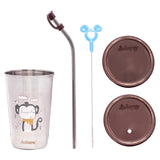 ADORE Bliss Stainless Steel Tumbler with Lid, Hole Lid, Straw and Brush Set - PyaraBaby