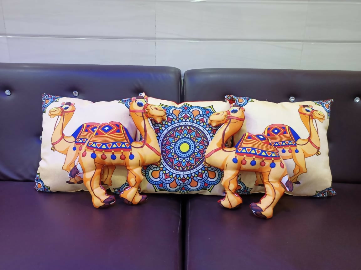 Decorative pillows with camel designs 