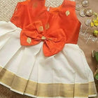 Traditional Kerala Style Frock/Dress for Kids - Beautifully Crafted Ethnic Wear for Girls, Ideal for Festive Celebrations.