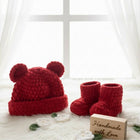 Crochet baby beanie and bootie set