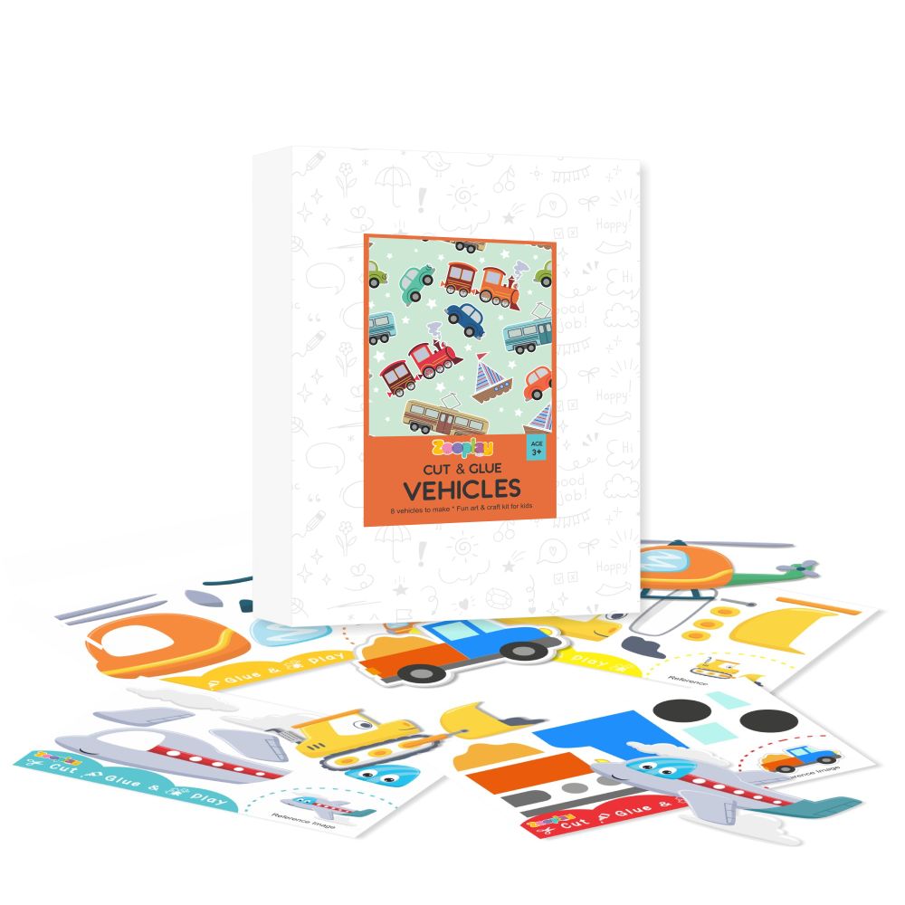 ZOOPLAY Cut & Glue activity - Vehicles