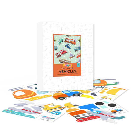 ZOOPLAY Cut & Glue activity - Vehicles