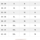Size chart for pre-pregnancy waist measurements with corresponding sizes in inches, India, UK, and US.