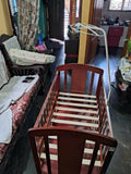 BABYHUG Florence 3 in 1 Rocking Cot Cum Junior Bed Cherry