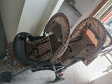 BABYHUG Twinster Easy Foldable Twin Stroller/Pram  - Coffee Brown