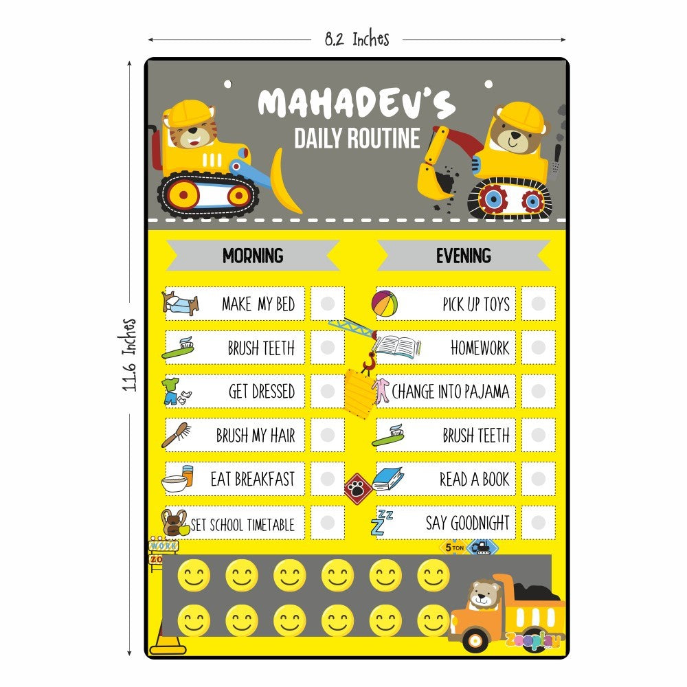 ZOOPLAY Daily Reward Chart Personalised - Builder Zone