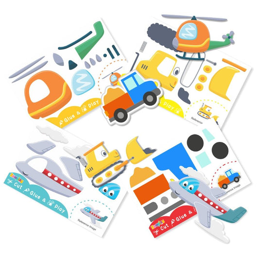 ZOOPLAY Cut & Glue activity - Vehicles