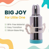 ADORE Ideal Flow 3 Stage Multipurpose Double Wall Insulated Thermos Baby Feeding Bottle Set with Silicon Handle & Base -240ml - PyaraBaby