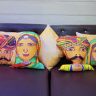 Colorful pillows with artistic designs 