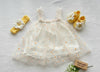 Crochet Baby Girl shoes and Headband Set with Net Frock