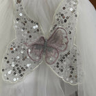 White dress with butterfly wings and sequins
