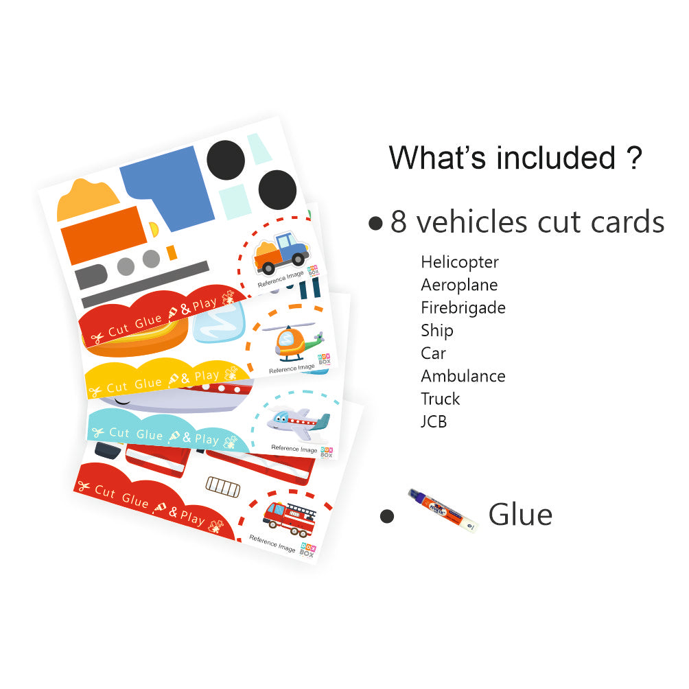 ZOOPLAY Cut & Glue activity - Vehicles