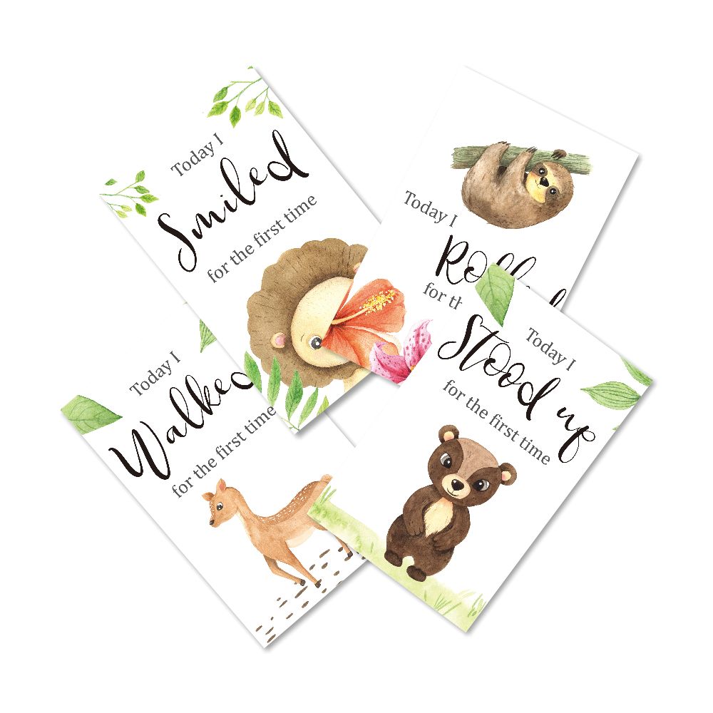 ZOOPLAY Jungle Safari Theme Baby Milestone Cards