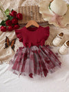 Girls Butterfly Net Party Dress with Bow