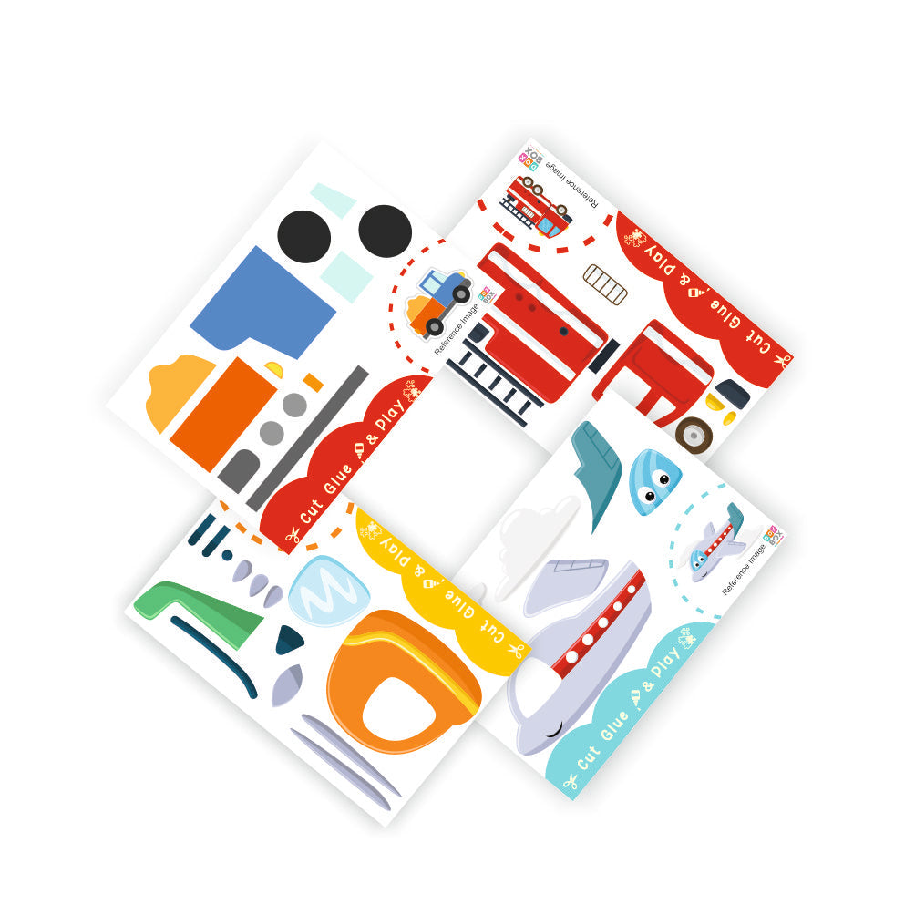 ZOOPLAY Cut & Glue activity - Vehicles
