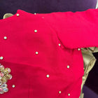 Pure georgette lehenga set for baby girls with handwork butti and matching accessories, plus a stylish baby boy kurta-pyjama set for festive elegance.