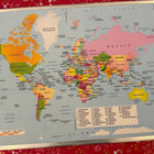 Pinboard world map 3x2 ft, travel photo pin board, high definition wall map, adventure décor, world map for travel memories