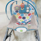 Infantso baby rocker and bouncer with mosquito net, gently used condition with minor issues, includes vibration, music and hanging toys for babies