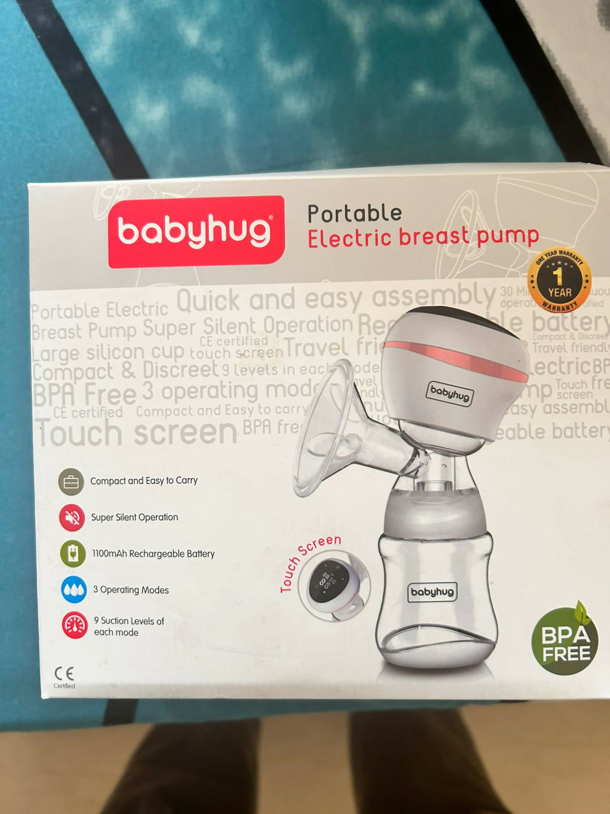 BABYHUG Portable Electric Breast Pump – Compact, quiet, and comfortable pumping for modern moms.