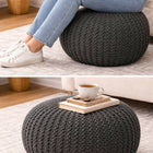 Knitted Cotton Heavy Pouf Stool – Premium Handcrafted Seating & Decor Accent