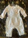 MOTHERCARE Full Sleeves White/Blue stripes Design Dungaree Set -White/Blue (Imported from Europe)