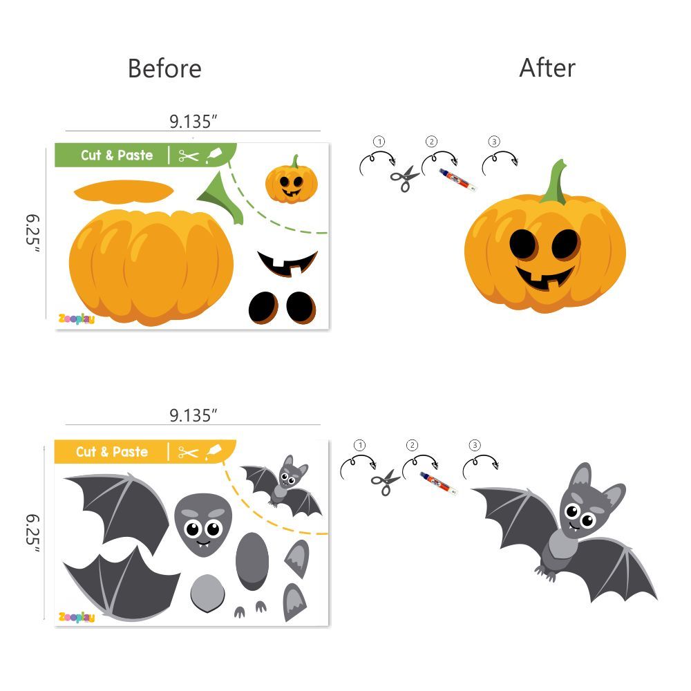 ZOOPLAY Cut & Glue Activity - Halloween