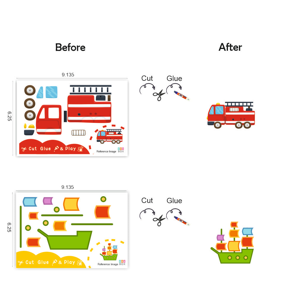 ZOOPLAY Cut & Glue activity - Vehicles