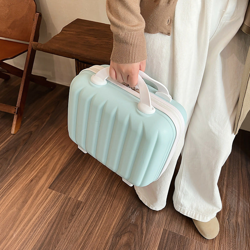 Hard Shell Cosmetic Travel Hand Luggage Portable Carrying Makeup Case Suitcase Organizer Box Travel Vanity Luggage Mini Case (Multicolor)