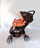 Mee Mee Twin Baby Stroller Double Pram 2 Seat Recline Canopy Foldable Orange