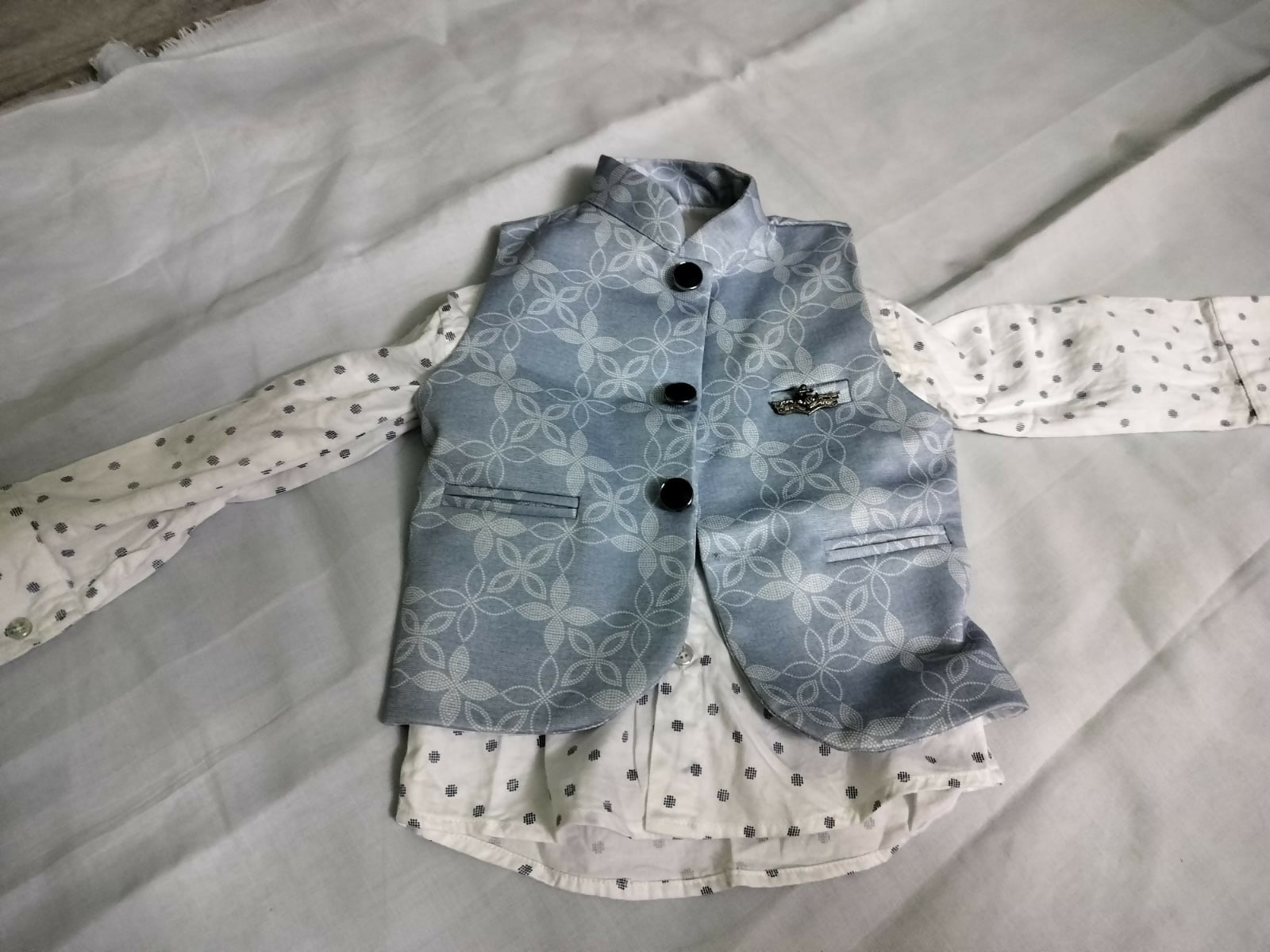 Elevate your child's formal look with our Overcoat paired with a Full Sleeves Shirt, offering timeless elegance and warmth for special occasions.