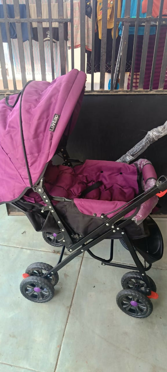 Shop now for the LUVLAP Sunshine Stroller/Pram for Baby, featuring a reclining seat, 5-point harness, and easy fold design for safe and comfortable outings!