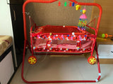 Manual Baby Jhula with Mosquito Net + FIRSTCRY Mattress