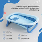 Baby silicone collapsable bathtub.(Blue color)