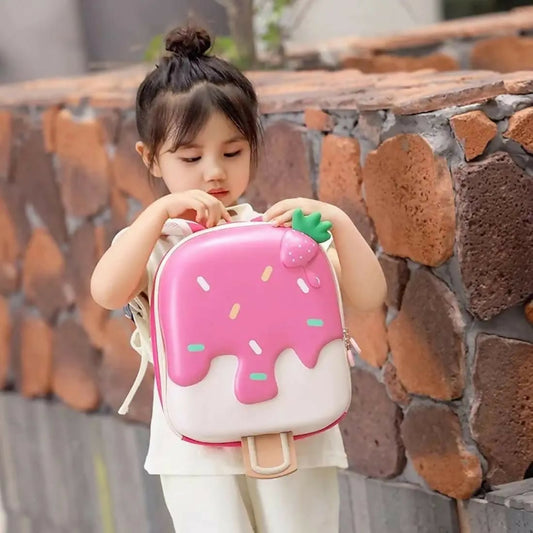 Pink ice cream-themed backpack