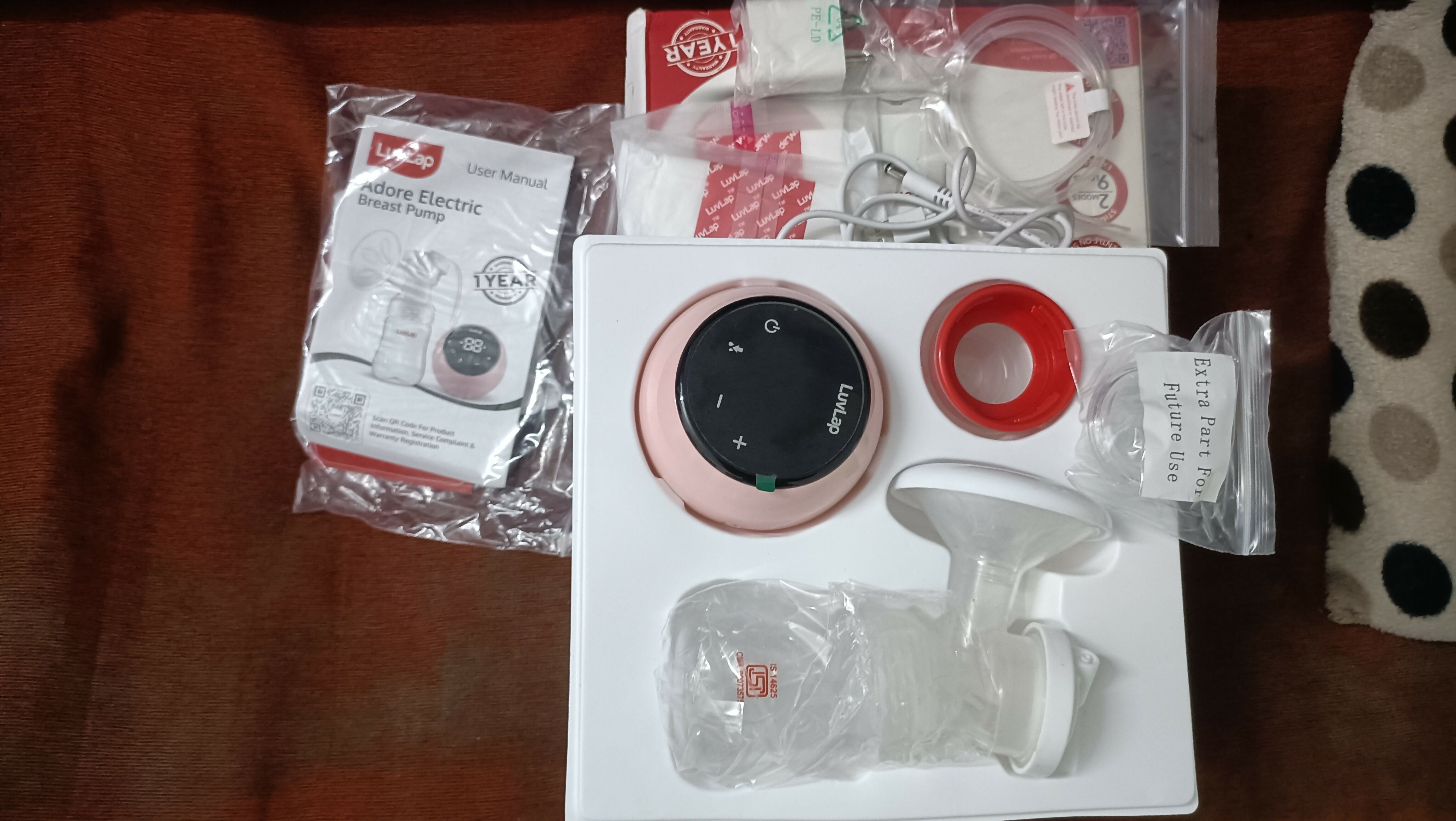 LUVLAP ADORE  Single Electric Breast Pump,Pink 