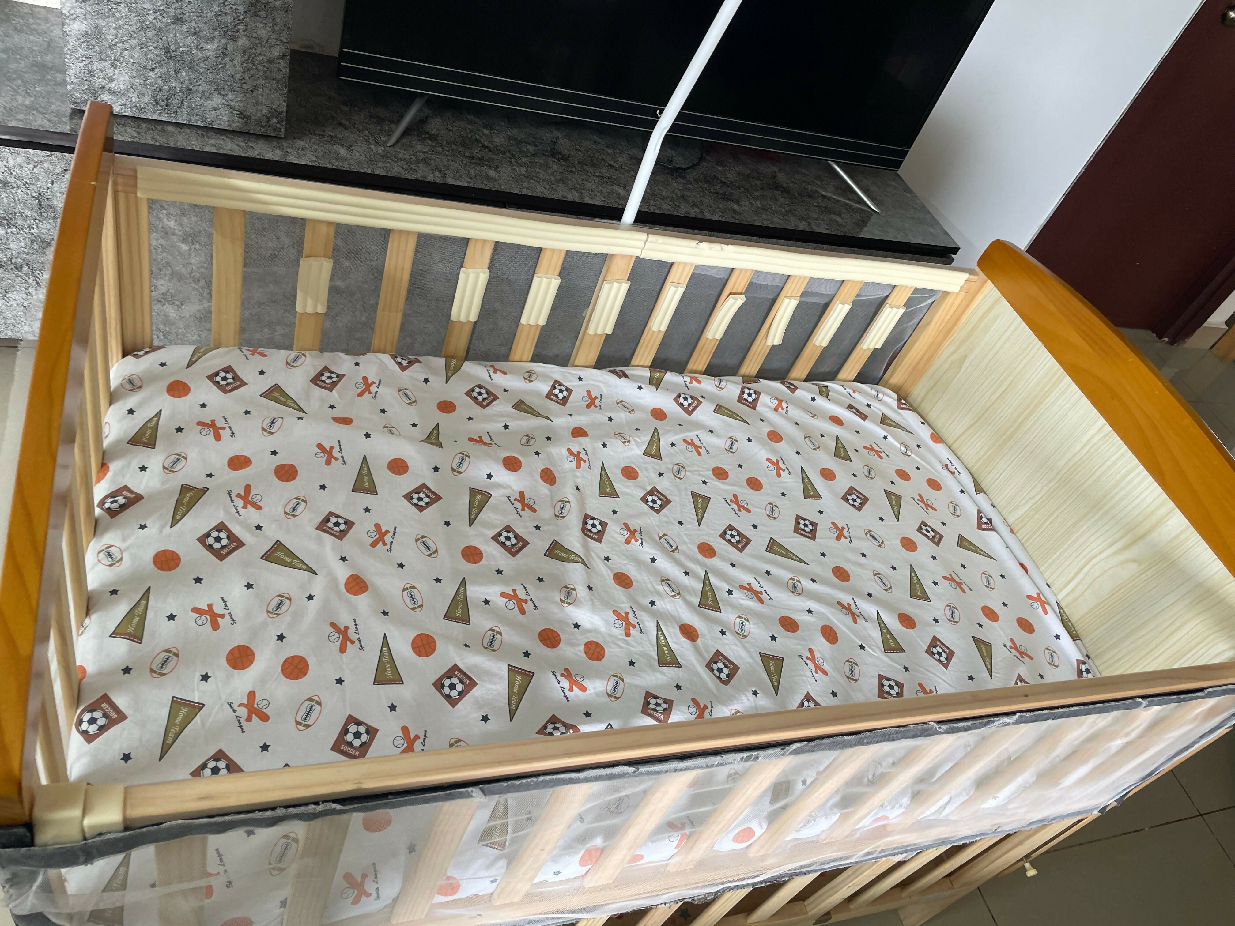 BABYHUG Hamilton  Wooden Cot/Crib with Storage (Mattress included)