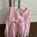 Pink children's dress with floral embroidery 